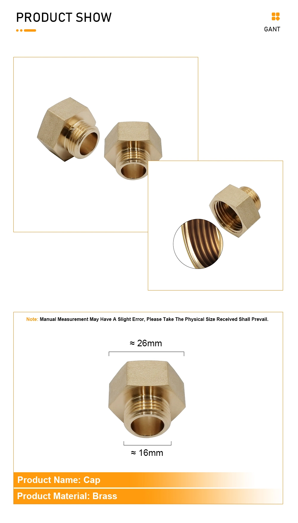Brass Pipe Fitting CNC Multiple Size 1/2′ ′ *1/4′ ′ Male Female Threaded Reduce Adaptor Fittings Brass Pipe Fitting