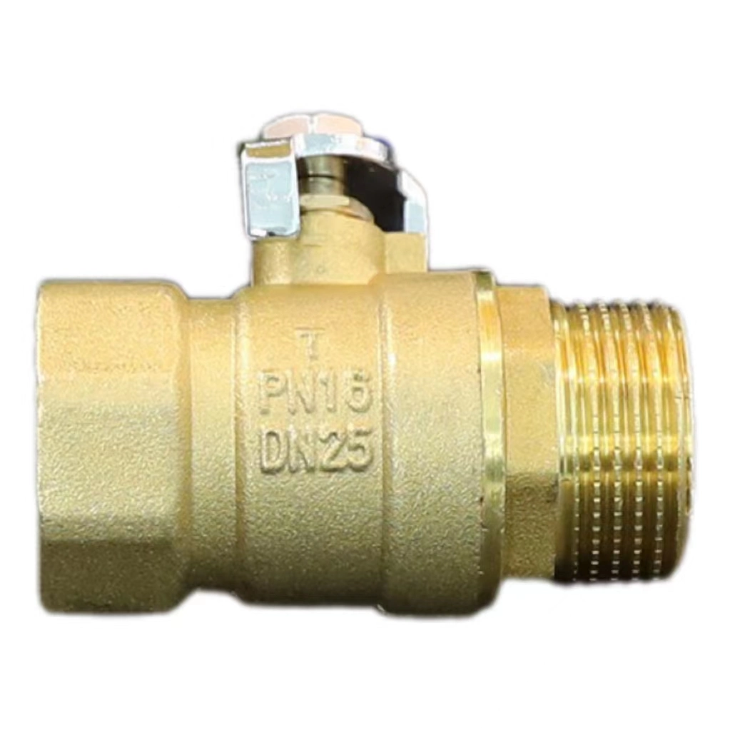 Brass Inside and Outside Wire Straight Handle Red Cap All Copper Manual Butterfly Valve